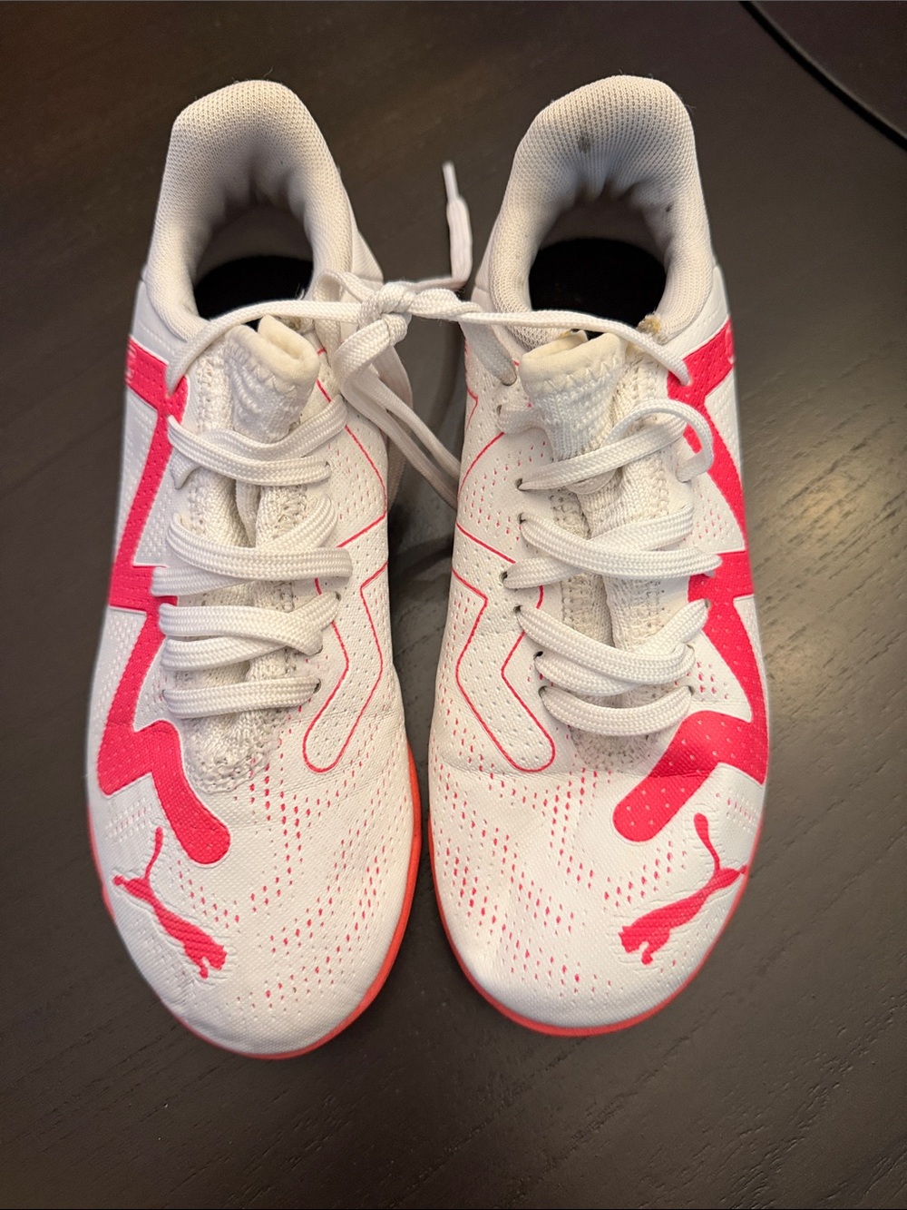 Puma White and Pink Kids' Athletic Sneakers